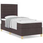 vidaXL Lit à sommier box avec matelas brun foncé 100x200 cm en tissu