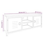 vidaXL Meuble TV Blanc 110x30x40 cm Fer et bois de sapin massif