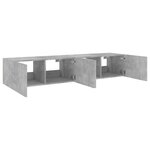 vidaXL Meubles TV muraux et lumières LED 2Pièces gris béton 80x35x31 cm