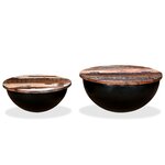 vidaXL Ensemble de table basse 2Pièces Bois récupération massif forme bol