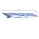 vidaXL Auvent manuel rétractable sur pied 500x300 cm Bleu/Blanc