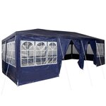 vidaXL Tente de Fête avec 12 Parois Bleues 8x4 m PE