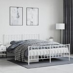 vidaXL Cadre de lit métal avec tête de lit/pied de lit blanc 160x200cm