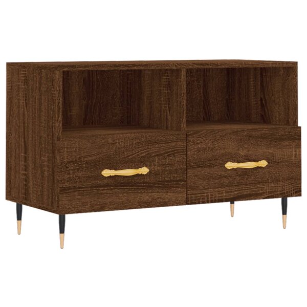 vidaXL Meuble TV Chêne marron 80x36x50 cm Bois d'ingénierie
