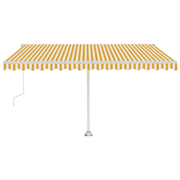 vidaXL Auvent automatique capteur de vent LED 450x350cm Jaune et blanc