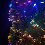 vidaXL Arbre de Noël artificiel mince et support 120 cm fibre optique