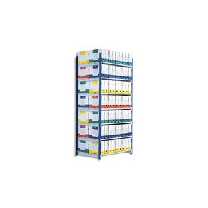 Rayonnage Rang'Eco tubulaire élément Suivant en acier, 5 tablettes PAPERFLOW