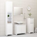 vidaXL Meubles de salle de bain Blanc brillant Bois d'ingénierie
