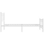 vidaXL Cadre de lit métal avec tête de lit/pied de lit blanc 100x190cm