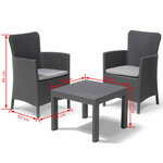 Allibert mobilier d'extérieur 3 pcs salvador graphite 221307