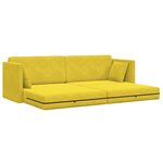 vidaXL Canapé-lit au sol 2-en-1 Jaune 213x144x60 cm Velours
