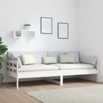 vidaXL Lit de jour sans matelas blanc bois de pin massif 90x200 cm