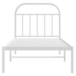 vidaXL Cadre de lit métal sans matelas avec tête de lit blanc 90x200cm