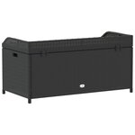 vidaXL Banc de rangement noir résine tressée et bois d'acacia