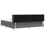 vidaXL Lit à ressort avec matelas gris foncé 200x200 cm en tissu