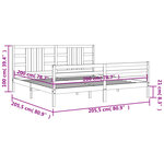 vidaXL Cadre de lit sans matelas marron miel 200x200 cm bois massif