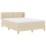 Lit Box Spring avec Matelas Crème 160x200 cm en Tissu