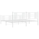 vidaXL Cadre de lit métal sans matelas et pied de lit blanc 183x213 cm
