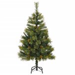 vidaXL Sapin de Noël artificiel articulé avec pommes de pin 120 cm