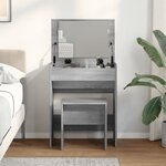 vidaXL Coiffeuse et tabouret sonoma gris 60x40x113 5 cm