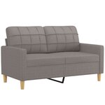 vidaXL Ensemble de canapés 3 Pièces avec coussins Taupe Tissu