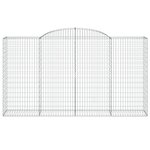 vidaXL Paniers à gabions arqués 17 Pièces 300x50x160/180 cm fer galvanisé