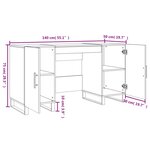 vidaXL Bureau chêne fumé 140x50x75 cm bois d'ingénierie