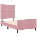 Lit vidaXL Rose 100x200 cm en Velours