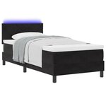 Lit à ressort vidaXL avec matelas et LED Noir 100x200 cm Velours