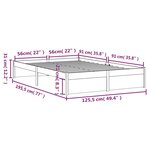 vidaXL Cadre de lit Noir Bois massif 120x190 cm Petit double
