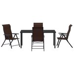 vidaXL Ensemble de Jardin 5 Pièces Marron Rattan PE