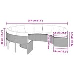 vidaXL Canapé de jardin avec coussins rond noir résine tressée