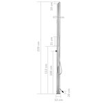 vidaXL Douche de jardin 220 cm Acier inoxydable