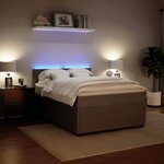 vidaXL Sommier à lattes de lit et matelas Gris clair 140x190cm Velours