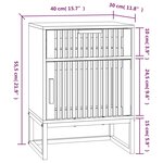 vidaXL Tables de chevet 2Pièces blanc 40x30x55 5cm bois ingénierie et fer