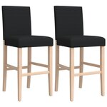 vidaXL Chaises de bar lot de 2 bois massif d'hévéa et tissu