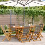 vidaXL Chaises de jardin pliables lot de 6 gris bois d'acacia massif