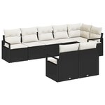 vidaXL Ensemble de Canapés de Jardin 8 pièces avec Coussins Noir Poly Rotin