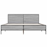 vidaXL Cadre de lit sonoma gris 135x190 cm bois d'ingénierie et métal
