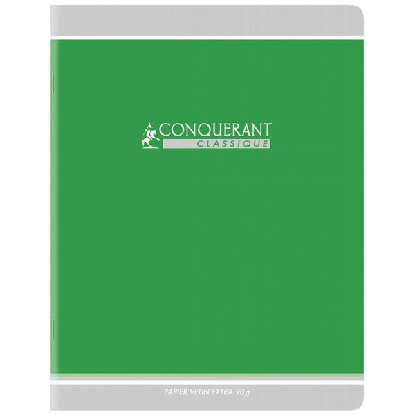 HAMELIN Conquérant Classic cahier piqûre 24x32 96 pages 90g Seyès couverture carte