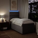 vidaXL Sommier à lattes de lit avec matelas Taupe 100x200 cm Tissu