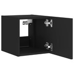 vidaXL Meuble TV mural avec lumières LED noir 30 5x35x30 cm