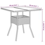 vidaXL Ensemble à manger de jardin et coussins 3 Pièces noir rotin acacia