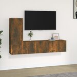 vidaXL Ensemble de meubles TV 3 Pièces Chêne fumé Bois d'ingénierie