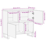 vidaXL Buffet marron 80x34x75 cm bois massif de manguier