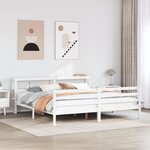 vidaXL Cadre de lit avec tête de lit sans matelas blanc 180x200 cm