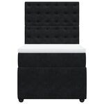 vidaXL Sommier à lattes de lit avec matelas Noir 90x190 cm Velours