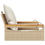 vidaXL Balancelle avec coussins beige 63x62x40 cm résine tressée