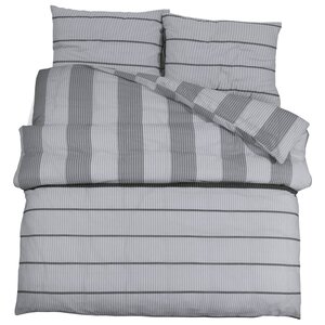 vidaXL Ensemble de housse de couette Gris 260x220 cm Coton