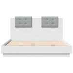 vidaXL Cadre de lit avec LED sans matelas blanc 135x190 cm